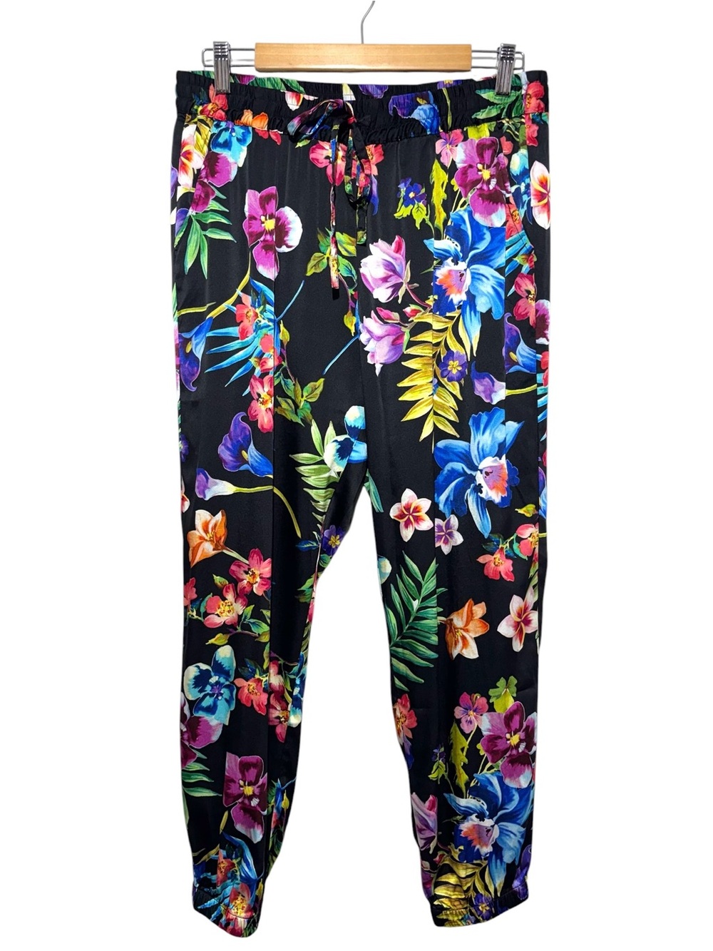 Johnny Was Aruba Genevieve Silk Floral Jogger Pants Boho Tropical M